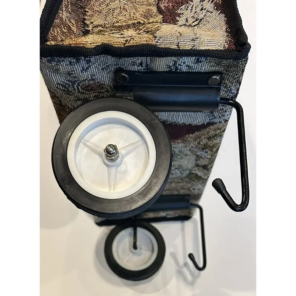 Vintage Cat Lovers Tapestry Shopping Travel Fold Up Rolling Tote Collapsible Bag